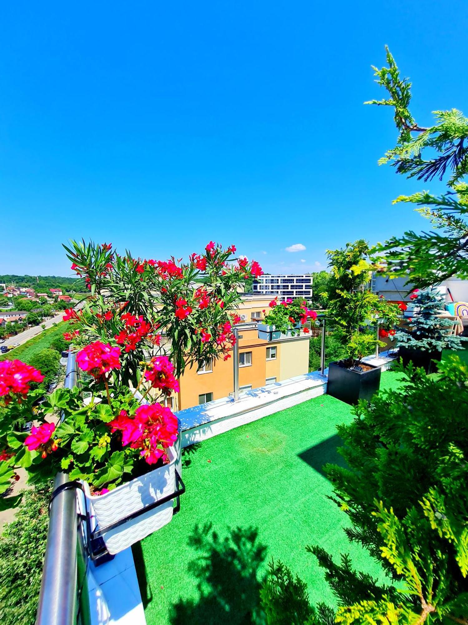 Penthouse View Aeroport Iasi Apartment Bagian luar foto